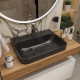 Мебель для ванной с раковиной Duravit Happy D.2 Plus 60: столешница 100, дуб французский, без отверстий + 2 тумбы 50, подвесная, матовая