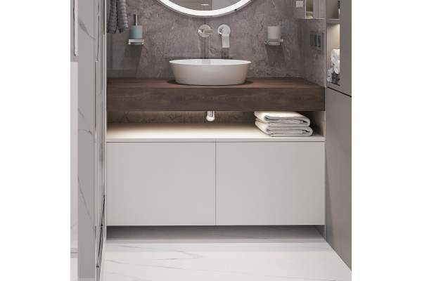 Столешница с раковиной Duravit 100, дуб карпентер, без отверстий, с раковиной Duravit Cape Cod, 40, белая