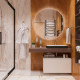 Столешница с раковиной Duravit 120, дуб карпентер, без отверстий, с раковиной Duravit Happy D.2 Plus, 60, белая глянцевая, антрацит матовая