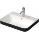 Столешница с раковиной Duravit 120, дуб карпентер, без отверстий, с раковиной Duravit Happy D.2 Plus, 60, белая глянцевая, антрацит матовая