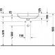 Столешница с раковиной Duravit 120, дуб карпентер, без отверстий, с раковиной Duravit Happy D.2 Plus, 60, белая глянцевая, антрацит матовая