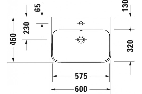 Столешница с раковиной Duravit 120, дуб карпентер, без отверстий, с раковиной Duravit Happy D.2 Plus, 60, белая глянцевая, антрацит матовая