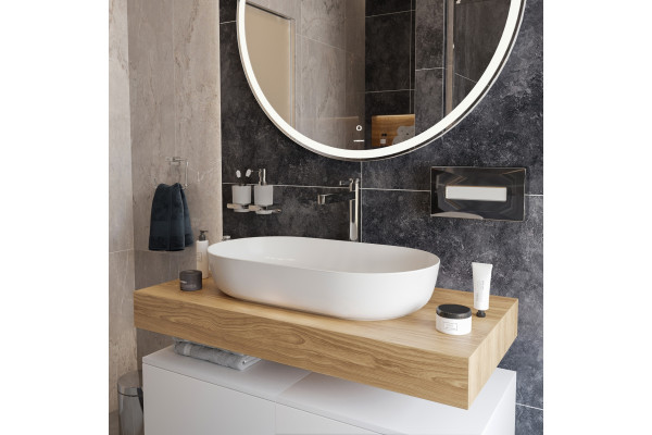 Мебель для ванной с раковиной Duravit Luv 60: столешница 100, дуб французский, без отверстий + 2 тумбы 50, подвесная, матовая