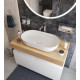 Столешница с раковиной Duravit 100, дуб французский, без отверстий, с раковиной Luv, 60, белая