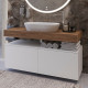 Столешница с раковиной Duravit 120, дуб французский, без отверстий, с раковиной Duravit D-Neo, белая