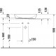 Столешница с раковиной Duravit 120, дуб французский, без отверстий, с раковиной Duravit D-Neo, белая
