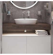Столешница с раковиной Duravit 100, дуб карпентер, без отверстий, с раковиной Duravit Cape Cod, 50, белая