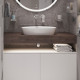 Столешница с раковиной Duravit 100, дуб карпентер, без отверстий, с раковиной Duravit Cape Cod, 50, белая