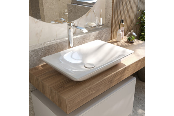 Столешница с раковиной Duravit 120, дуб французский, без отверстий, с раковиной Duravit Viu, 60, белая