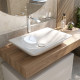 Столешница с раковиной Duravit 120, дуб французский, без отверстий, с раковиной Duravit Viu, 60, белая