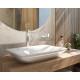 Столешница с раковиной Duravit 120, дуб французский, без отверстий, с раковиной Duravit Viu, 60, белая