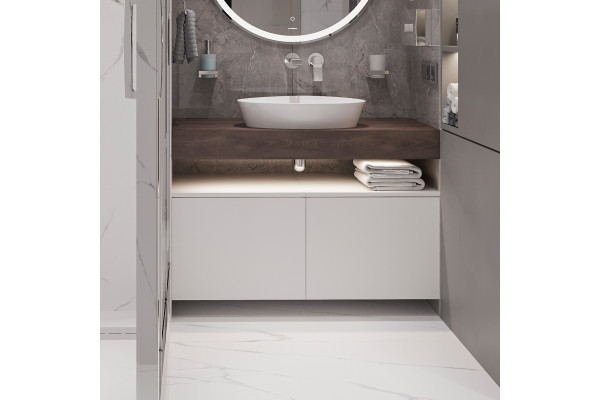 Столешница с раковиной Duravit Cape Cod 50, дуб карпентер, 100, без отверстий + 2 тумбы 50, подвесная, матовая