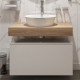 Столешница с раковиной Duravit 80, дуб французский, без отверстий, с раковиной Duravit White Tulip, 43, белая
