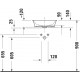 Столешница с раковиной Duravit 80, дуб французский, без отверстий, с раковиной Duravit White Tulip, 43, белая