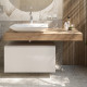 Столешница с раковиной Duravit Viu 60, дуб французский, 120, без отверстий + тумба 80, подвесная, матовая