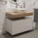 Столешница с раковиной Duravit White Tulip 43, дуб французский, 80, без отверстий + тумба 80, подвесная, матовая