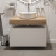 Столешница с раковиной Duravit White Tulip 43, дуб французский, 80, без отверстий + тумба 80, подвесная, матовая
