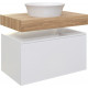 Столешница с раковиной Duravit White Tulip 43, дуб французский, 80, без отверстий + тумба 80, подвесная, матовая