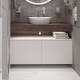 Столешница с раковиной Duravit Cape Cod 40, дуб карпентер, 100, без отверстий + 2 тумбы 50, подвесная, матовая