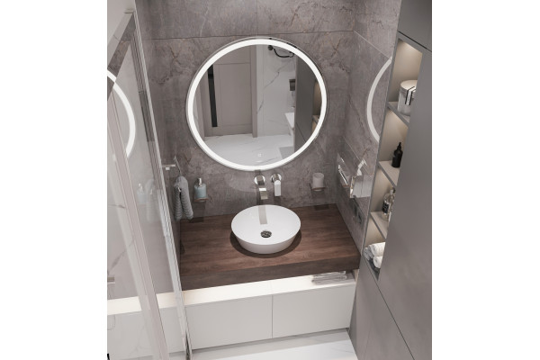 Столешница с раковиной Duravit Cape Cod 40, дуб карпентер, 100, без отверстий + 2 тумбы 50, подвесная, матовая