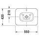 Раковина Duravit Bacino 0334520000 цвет белый, на столешницу, прямоугольная
