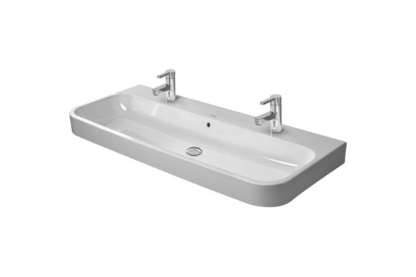 Duravit Happy D.2 Раковина для мебели шлиф. с перел. с 2 отв. под смес. вкл. заглушку для перелива хром 1200x505мм Цвет: Белый 2318120026