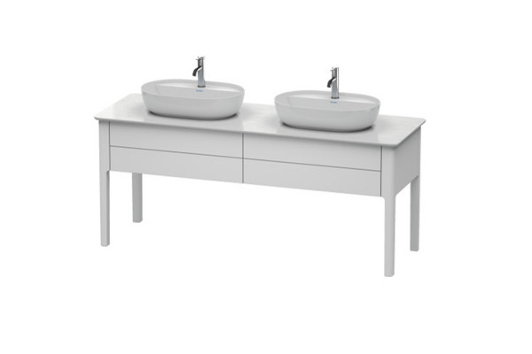 Duravit Luv Консоль из кварцевого камня с 2мя вырезами 20x1788x595 цвет белый структурный LU9467B1717