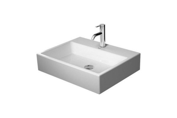 Duravit Vero Air Раковина 60cm  без перелива с площадкой  с 3 отв. под смеситель  на столешницу Цвет белый 2350600073