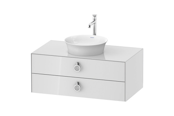 Duravit White Tulip  Тумбочка подвесная 408x1000x550 мм 2 ящика с ручкой цвет: белый высокоглянцевый WT499108585