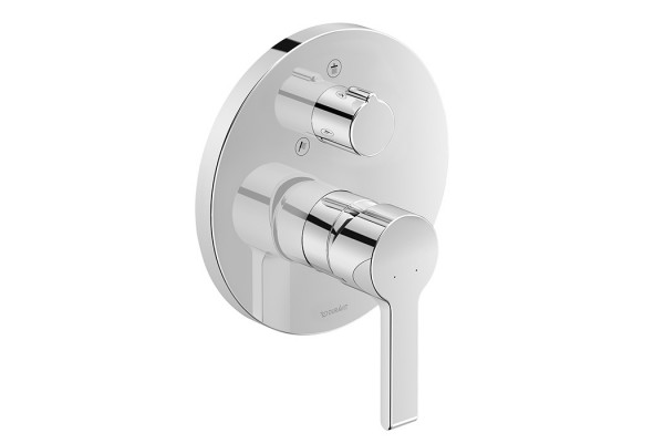 Duravit B.2 Смеситель для душа скрытого монтажа (наружная часть круг) с переключателем и перепускным клапаном цвет: хром B24210012010