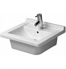 Duravit Starck 3  Раковина встр. для встраивания сверху шлифованный вариант с перел. с 1 отв. под смес. глазуровка снизу 480x465мм