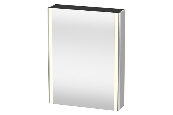 Duravit XSquare Шкаф зеркальный 600х156 мм 1 зерк дверца 2 стекл полки 1 дер полка 1 выкл 1 розетка цвет Скандинавский белый шелковисто-матовый XS7111L3939