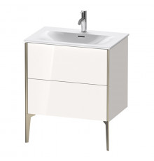 Duravit XViu Тумба подвесная 591x710x480мм для раковины #234473 2 ящика цвет: белый глянцевый/champagne matt