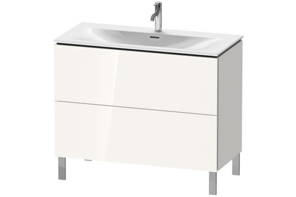 Duravit L-Cube Тумба напольная под раковину # 234410 2 ящика 704x1020x481мм цвет White High Gloss LC659802222