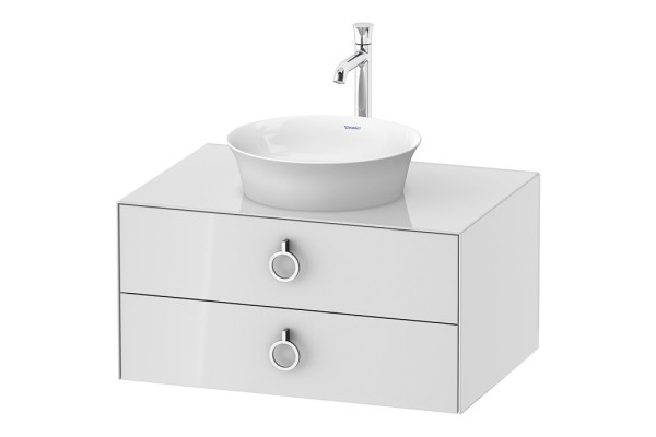 Duravit White Tulip  Тумбочка подвесная 408x800x550 мм 2 ящика с ручкой цвет: белый высокоглянцевый WT499008585