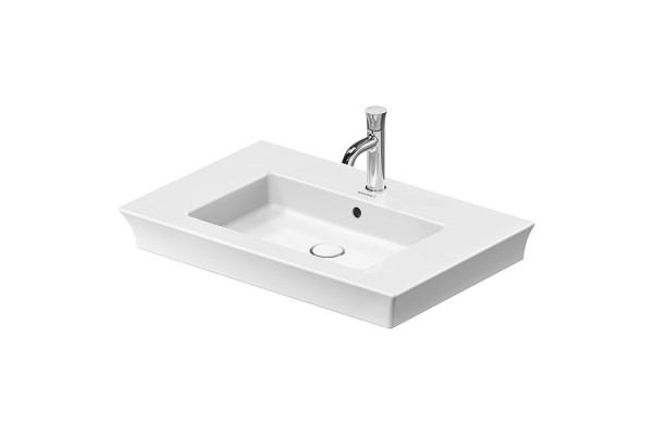 Duravit White Tulip Раковина накладная 750х490  ммс переливом с 1 отв. под смеситель с WonderGliss цвет: белый 23637500001