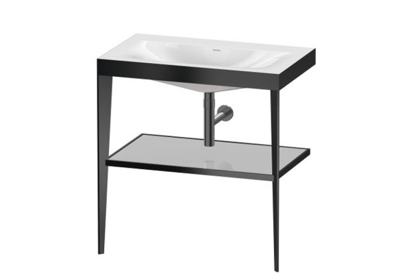 Duravit XViu Консоль напольная 850x800x480мм с полкой с раковиной без перелива без отв. цвет: black matt/crome XV4715NB210