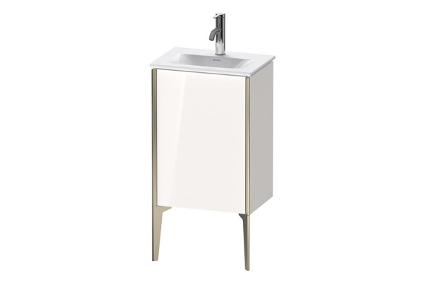 Duravit XViu Тумба подвесная 591x430x310мм для раковины #073345 1 дверь (петли справа) цвет: белый глянцевый/champagne matt XV4068RB122