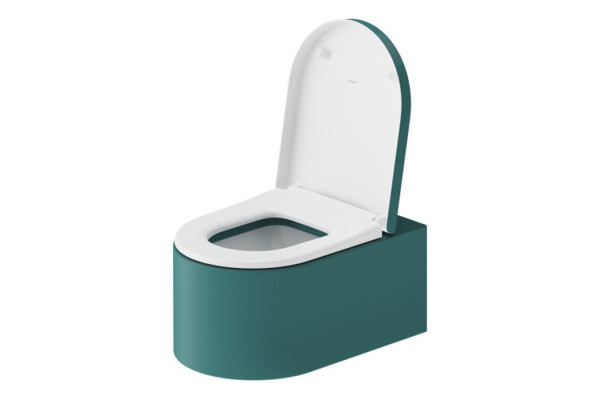 Duravit  Millio Унитаз подвесной  декор "Smooth"  370х570 мм крепление в компл.цвет аквамарин матовый 250409FA