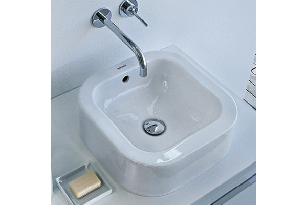 DURAVIT Happy D.2  Раковина шлифованная 40х40 см без отв под смесительсо слив переливомс креплением цвет белый. 2314400000