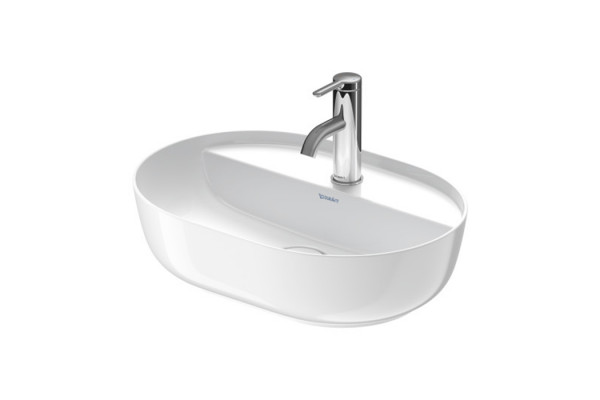DURAVIT LUV Раковина 500х350 мм. для установки на столешницу с 1 отвер для смесителя с керамич крышкой дон клап без перелива цвет белый глянцевый 0380500000