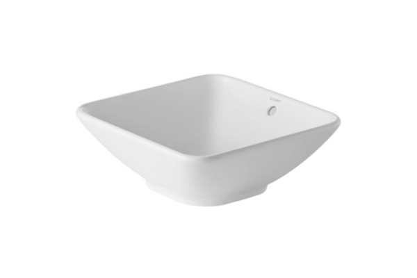 Duravit Bacino Раковина с перел. без площадки под смес. вкл. заглушку для перелива хром включая крепление 420x420мм Цвет: Белый (СПЕЦЦЕНА) 0333420000