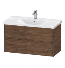 Duravit XViu Тумба подвесная 565x1010x469мм для раковины #233210 2 ящика цвет: walnut dark/черный матовый
