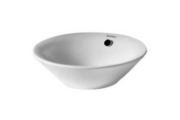 Duravit Раковина накладная  круглая 330мм без отв под смеситель с переливом цвет белый 0408330000