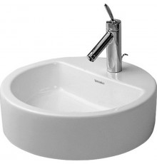 Duravit Раковина накладная  круглая 480 мм с 1 отв под смеситель с переливом цвет белый