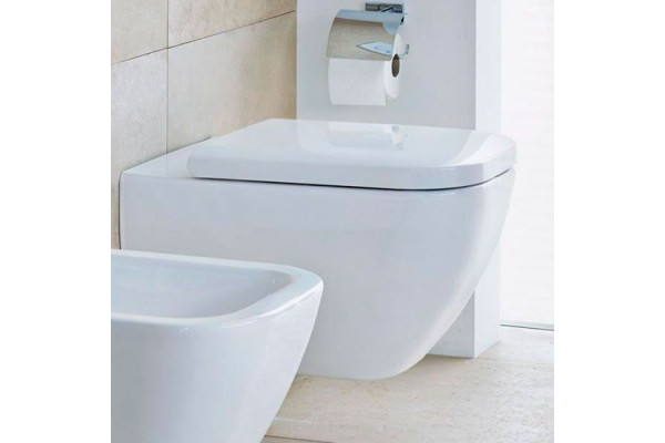 DURAVIT Happy D.2  Унитаз подвесной  безободковый 540х365 мм   с креплением цвет белый с покрытием WonderGliss (СПЕЦЦЕНА) 22220900001