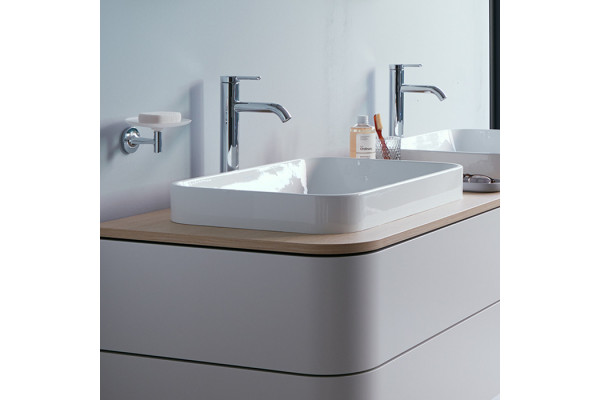 Duravit Happy D.2 Plus Раковина 600х400мм без переливас выпуском с керамической крышкой покр WonderGliss цвет: белый 23596000001