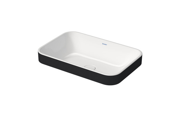 Duravit Happy D.2 Plus Раковина  600х400мм без переливас выпуском с керамической крышкой цвет Anthracite matt/белый 2359606100