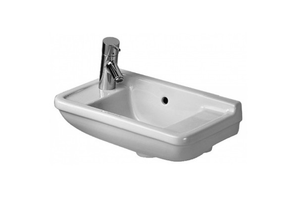 Duravit Starck 3 Раковина 500 x 260 мм  с намеченными отв под смеситель слева и справа с переливом цвет белый 0751500000
