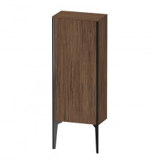 Duravit XViu Шкаф подвесной 890x400x240мм с 1 дверью 2 стеклянными полками (петли слева) цвет: walnut dark/черный матовый